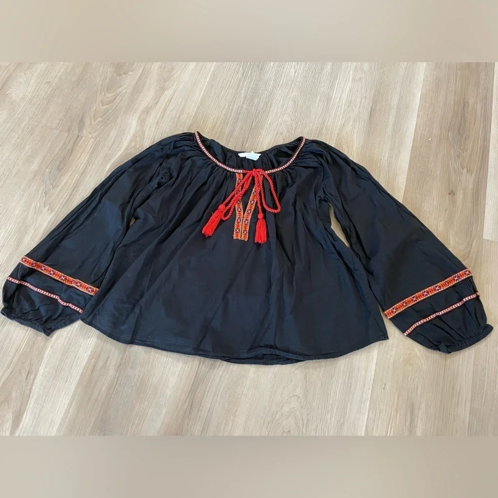 H&M Cute Blue & Red BOHO Top. Size 2 - Picture 3 of 9